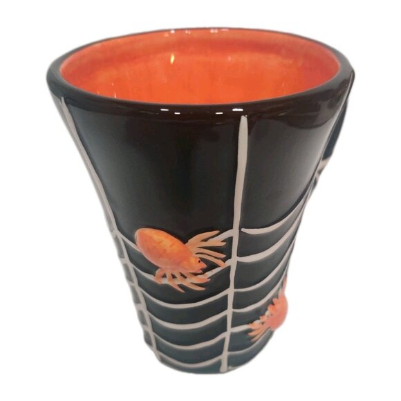 Lillian Vernon Spider Web Halloween Mugs 12 Oz Black And Orange Witch Potion - Picture 2 of 12